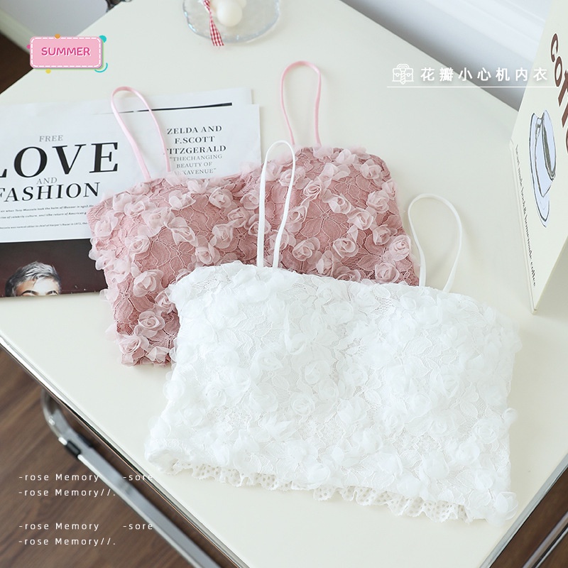 Áo Ngực Croptop Cotton Phối Ren Hoa Siêu Xinh Cho Nữ OTIS - 3157
