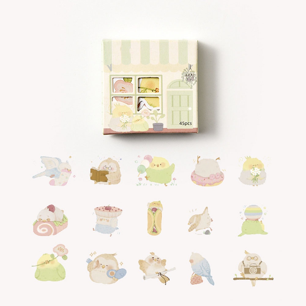 Hộp 45 miếng dán trang trí sổ tay 6 kiểu dễ thương tùy chọn