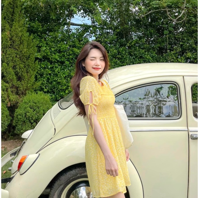 Đầm CATIE - Đầm cổ tròn chun ngực