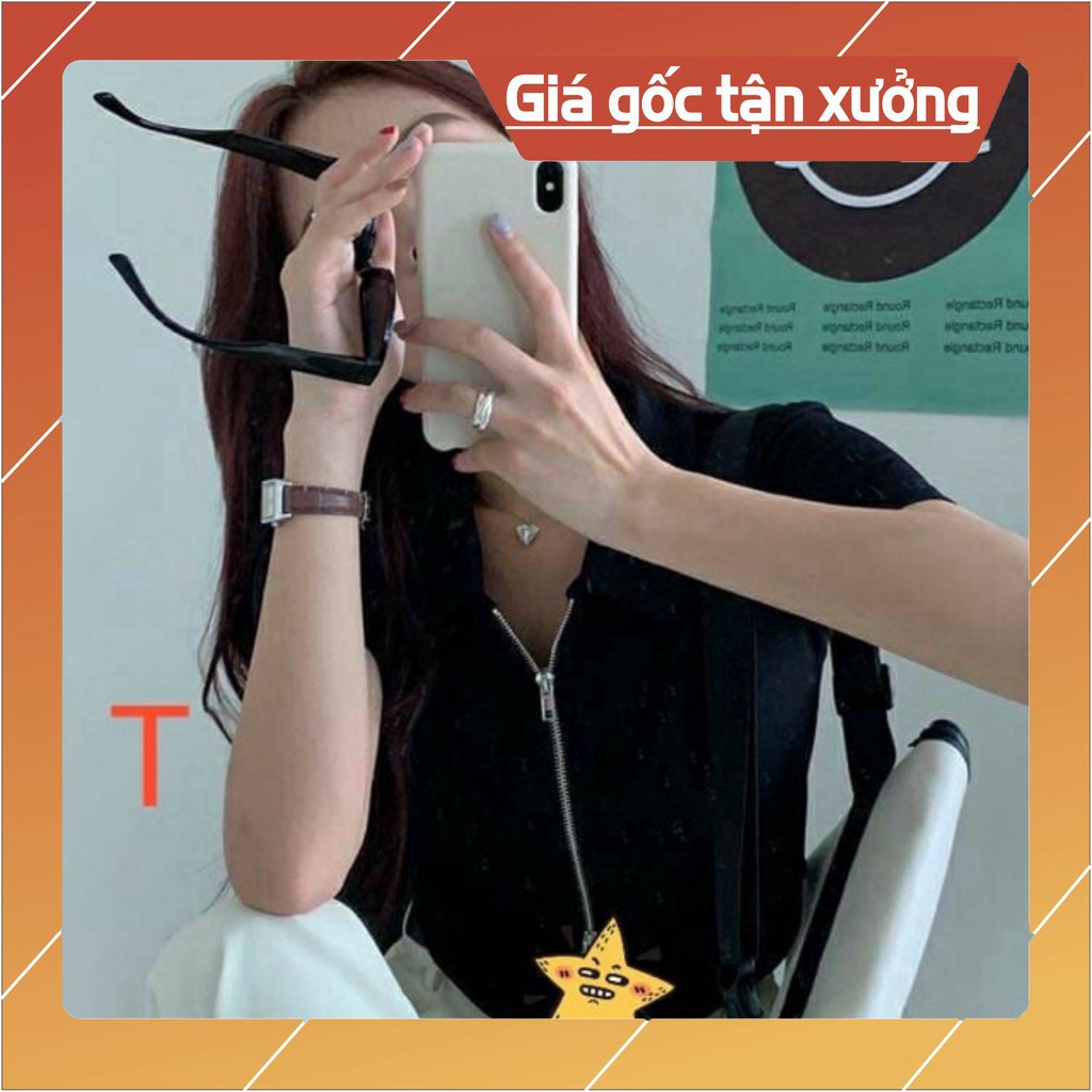 Áo croptop cổ bẻ khoá TT12 | BigBuy360 - bigbuy360.vn