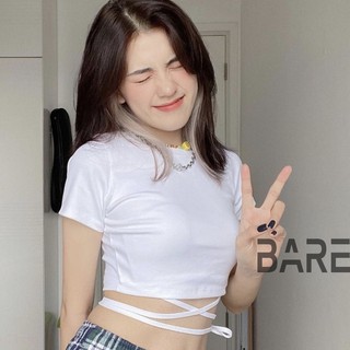 Áo croptop ôm body đan dây tay ngắn