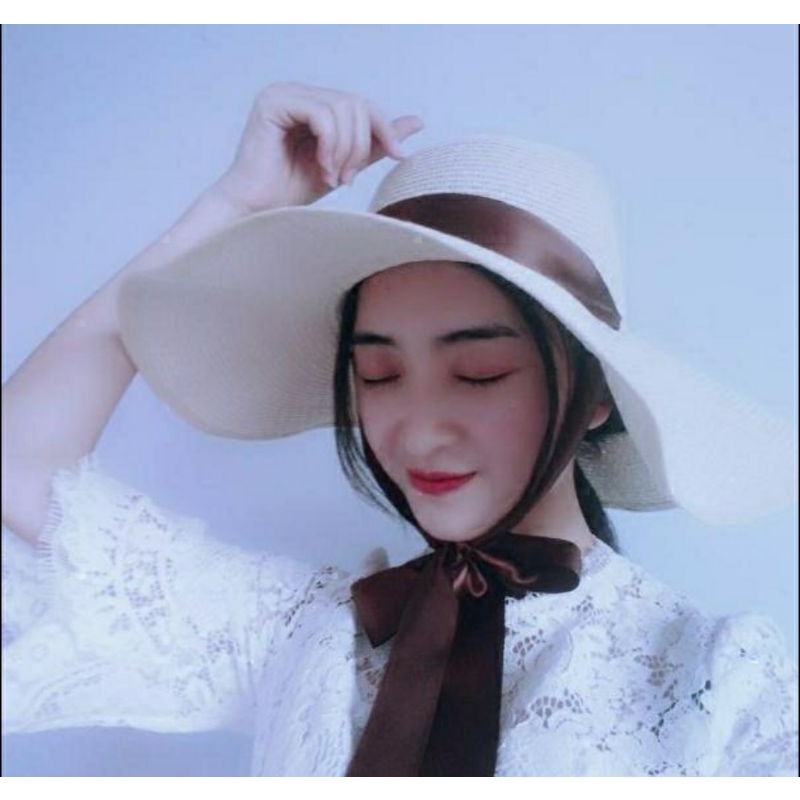 Mũ đi biển cột dây nón rộng vành thời trang Hàn Quốc  Lh0917399527