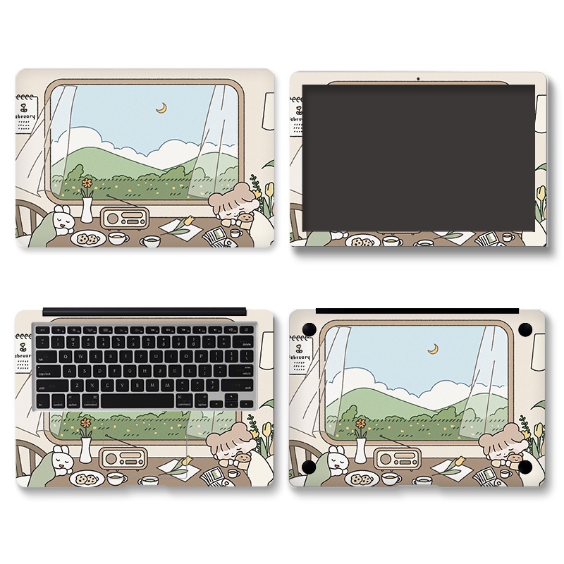 4 cute stickers for girls, laptop protection stickers, computer decoration decals, suitable for 111-17 inch ASUS, Dell, Acer, HP macbook and other computers