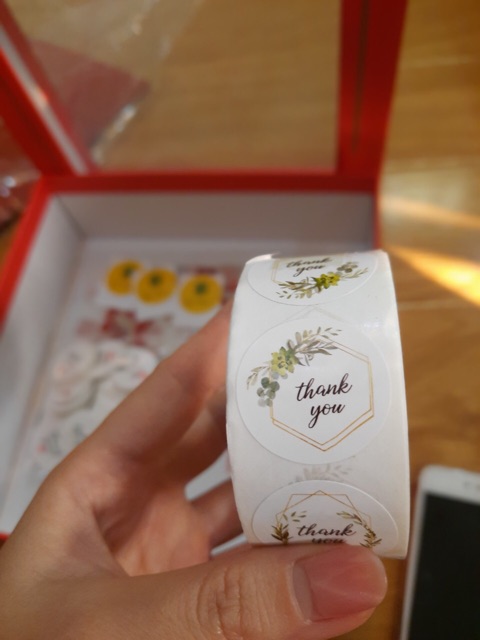 Set 50 Tag quà chữ Thank you kèm dây treo/băng dán