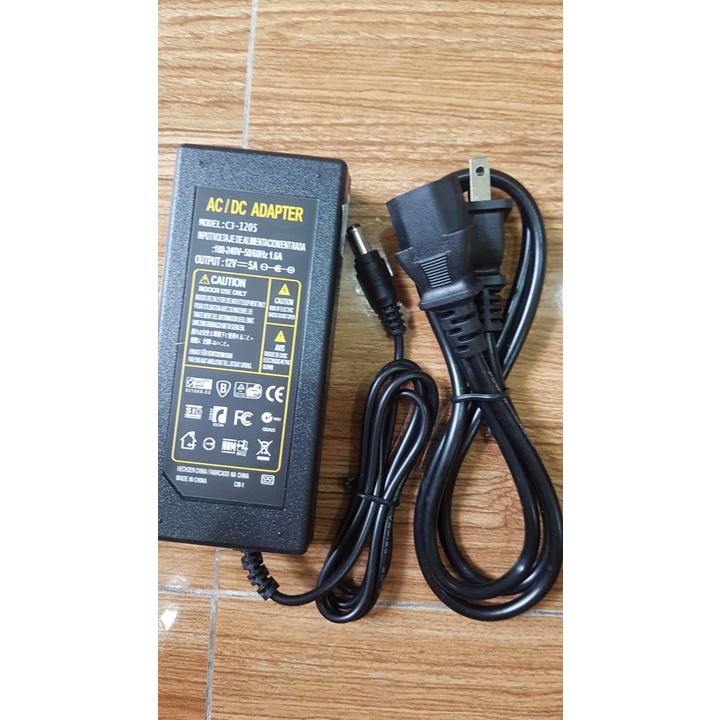 Adapter 12V 5A chân to 5.5mm dùng cho camera, nguồn màn hình ...
