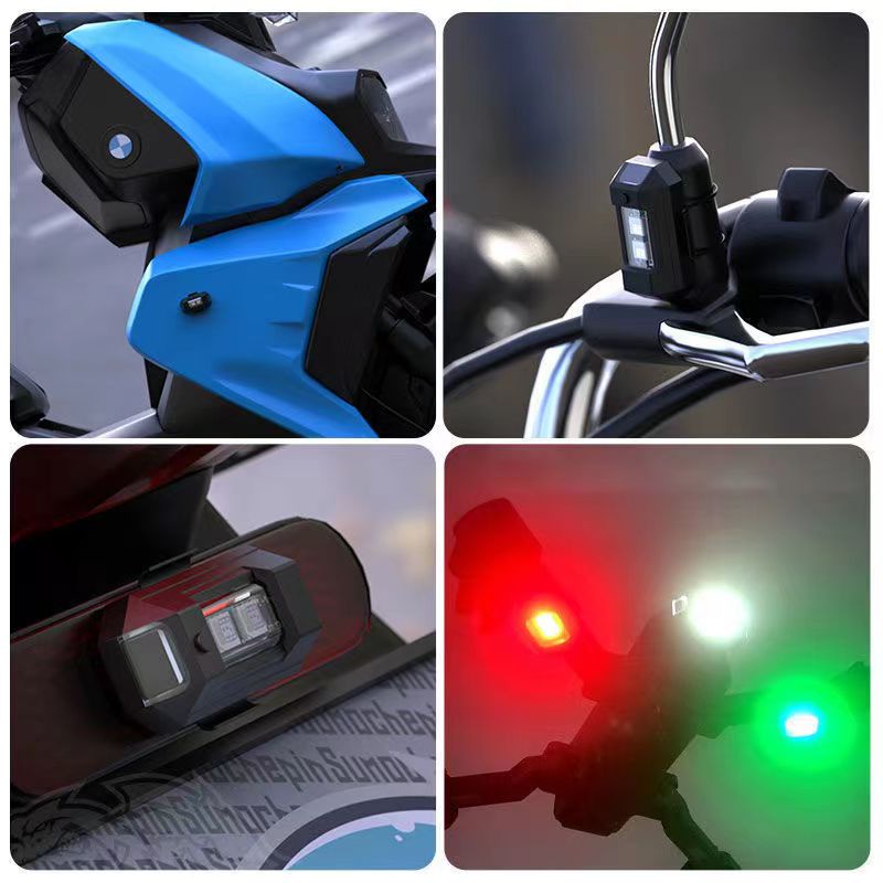 Đèn Nhấp Nháy Cảnh Báo Ban Đêm 7 Màu Sắc Gắn Xe Máy Bay Điều Khiển Từ Xa