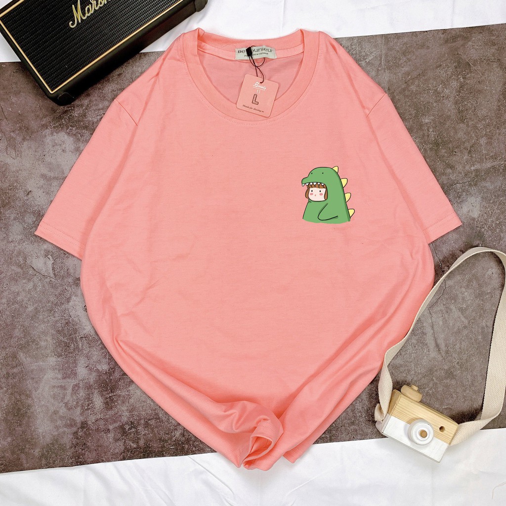 - Áo thun tay ngắn Be Yourself unisex size M L XL - CÔ GÁI KHỦNG LONG