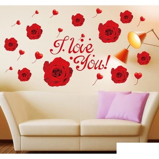 DECAL DÁN TƯỜNG HOA HỒNG NHUNG ILU