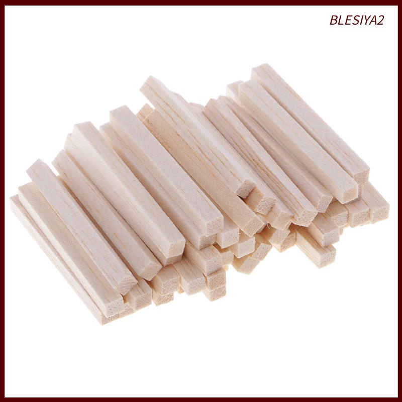 Set 2 / 50 Que Gỗ Vuông 50mm Làm Đồ Thủ Công DIY Cho Bé