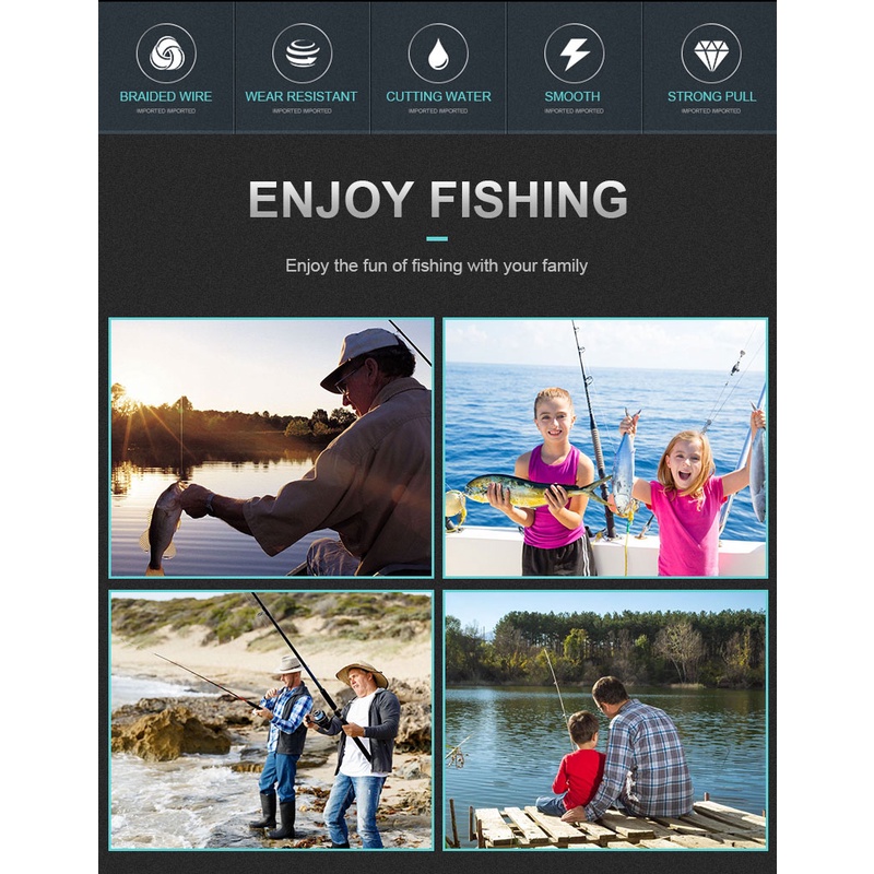 Cuộn Dây Câu Cá Bện 16 Sợi PE Siêu Bền 55LB-280LB 300M