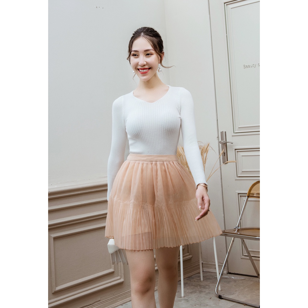 KOKA Áo len cổ tim tăm to 10805