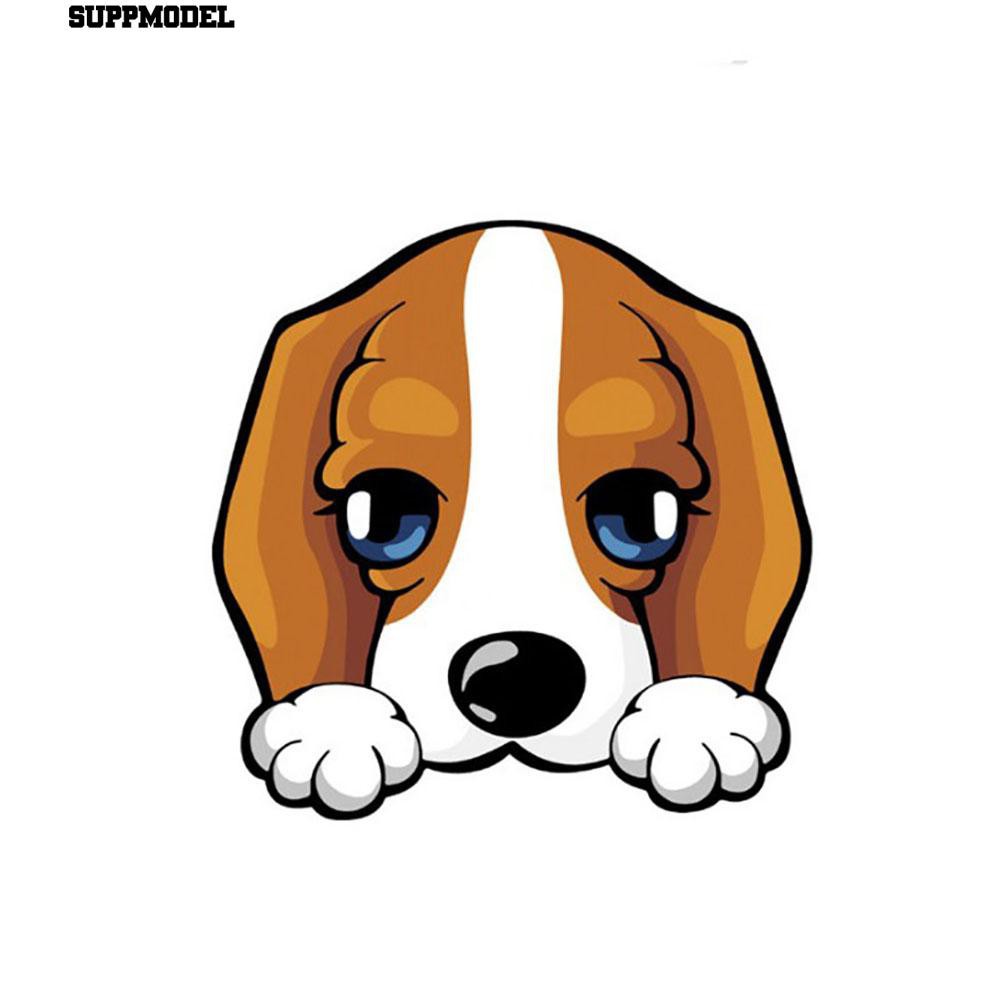 Giấy dán hình chú chó nhìn trộm đáng yêu trang trí xe hơi