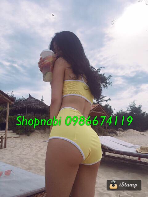 Đồ bơi nữ 2 dây dễ thuơng kín đáo- Bikini đi biển đẹp sành điệu- shopnabi