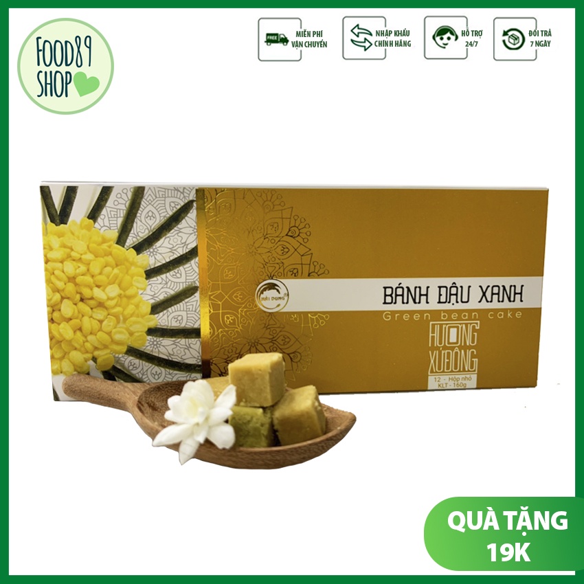 Bánh Đậu Xanh Gia Truyền Hương Xứ Đông 160g Ít Ngọt Thơm Ngon Chuẩn Vị - Đặc Sản Hải Dương - Food 89