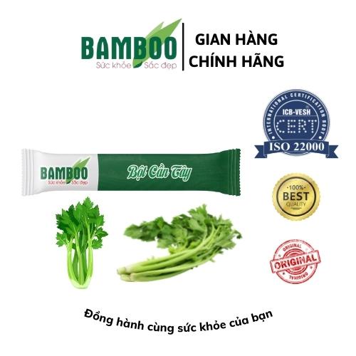 Sản phẩm dùng thử thanh bột Cần Tây, Rau má, Chùm ngây BAMBOO nguyên chất, siêu mịn gói 3g