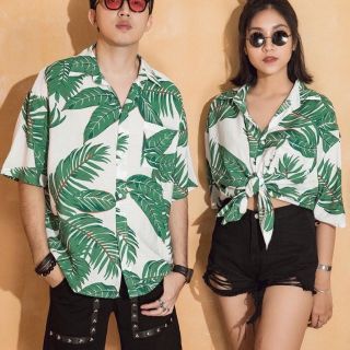 Áo sơ mi hoa lá New