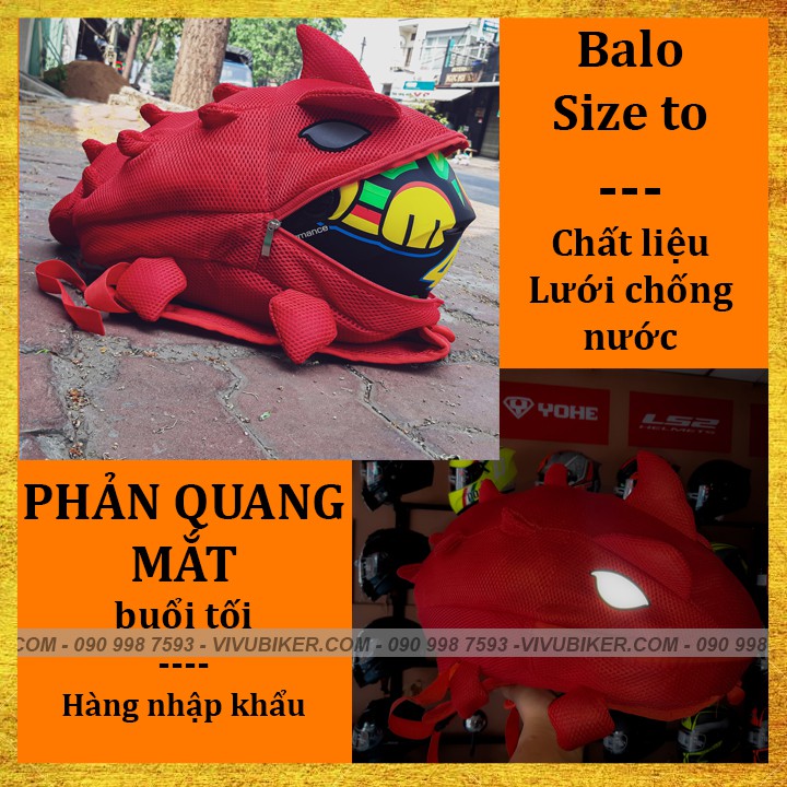 [GIÁ KHO] Màu đặc biệt Balo khủng long màu hồng tím litmited phản quang đêm, balo rồng chống nước phản quang cao cấp