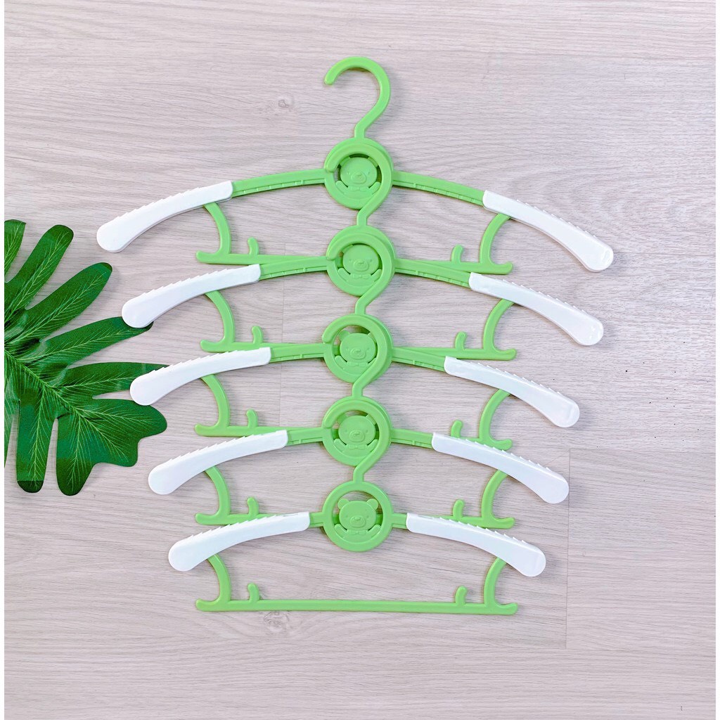 Set 5 chiếc móc nhựa treo quần áo trẻ em hình gấu