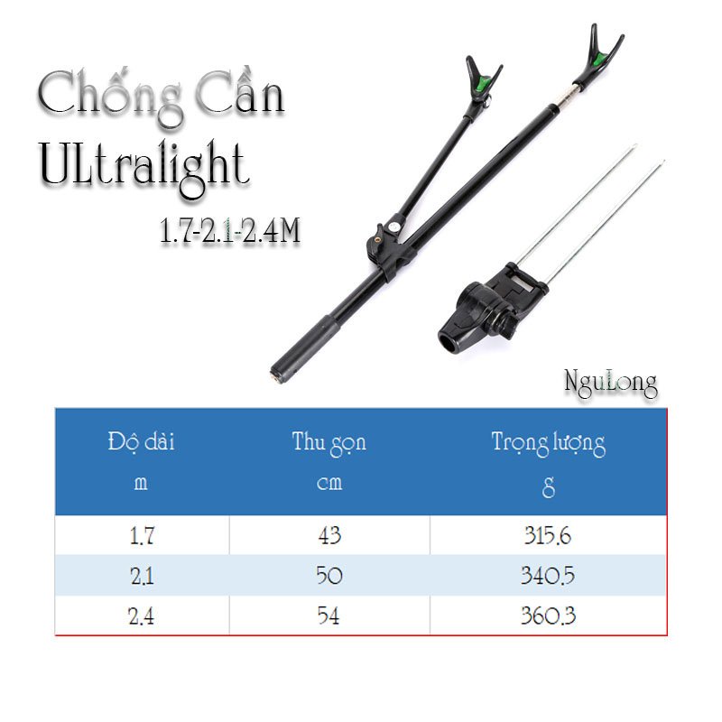 Chống cần câu đài câu đơn ULtralight cao cấp Siêu cứng PK18