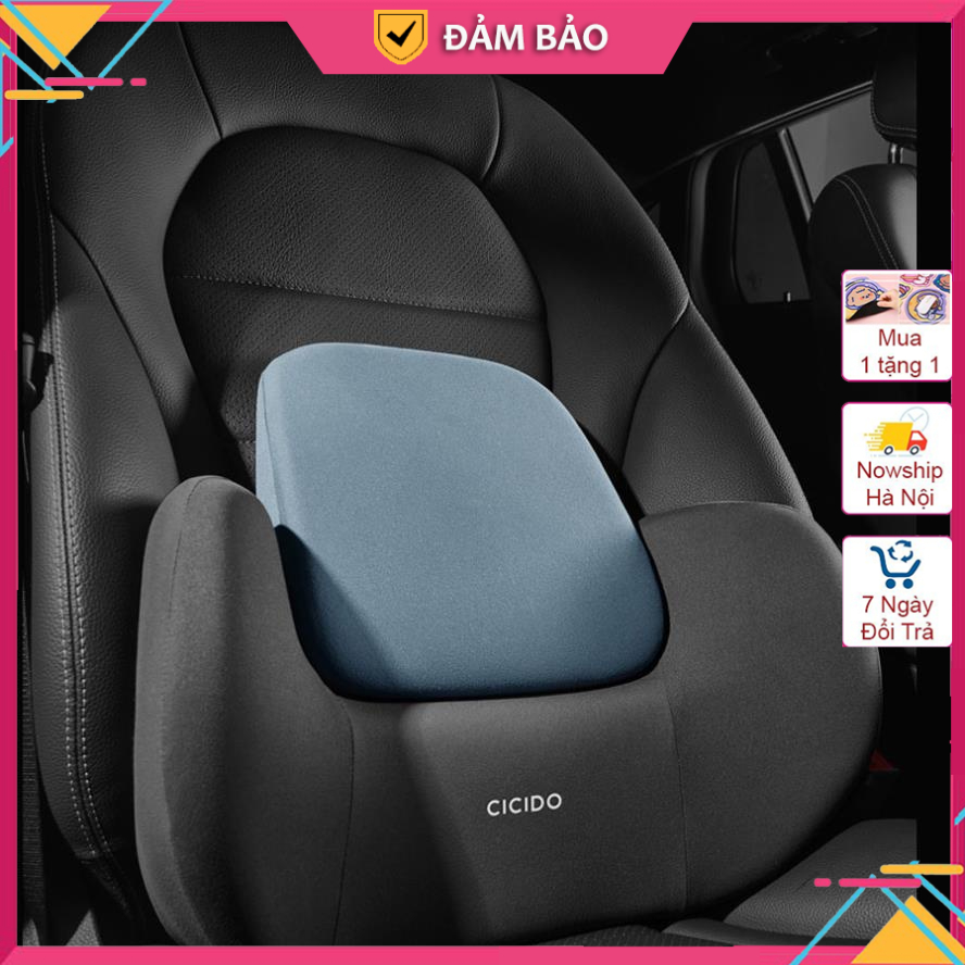 Bộ Gối Tựa Cổ và Tựa Lưng Cicido Cao Cấp cao su non Siêu Đàn Hồi-Gối Tựa Đầu và lưng Cicido Dáng Thể Thao Cho Xe Ôtô