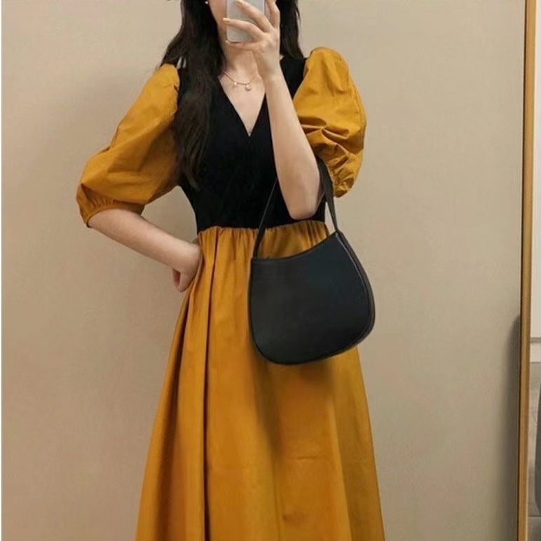Đầm Tay Ngắn Phong Cách Hong Kong Thời Trang Mùa Hè Kiểu Mới