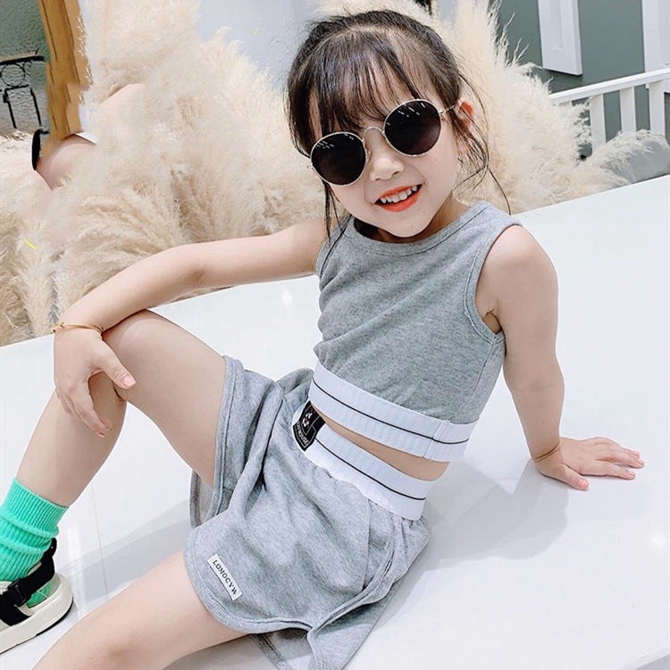 Đồ bộ bé gái Con Xinh cotton croptop thể thao cá tính, năng động, Thời trang mùa hè dành cho trẻ em từ 4 đến 10 tuổi