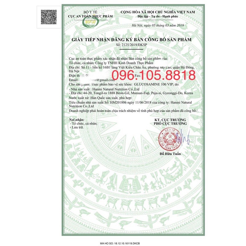 Viên Uống Bổ Khớp Glucosamin V.I.P Hàn Quốc, Hộp 180V