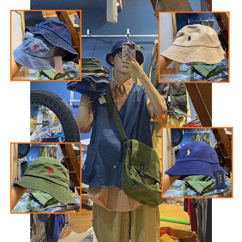 NEW - MŨ BUCKET HÀNG HIỆU HÃNG POLO RA.L. PH LA.U R.EN CỰC ĐẸP VINTAGE RETRO