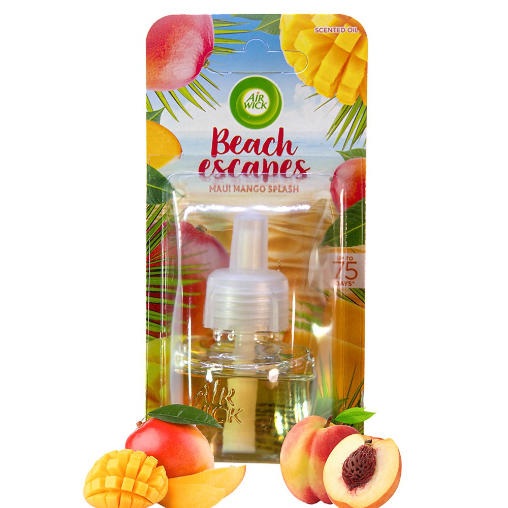 ( Hàng nhập khẩu ) ĐÀO, XOÀI MAUI. Lọ tinh dầu thiên nhiên Air Wick Maui Mango Splash 19ml, thơm phòng, khử mùi