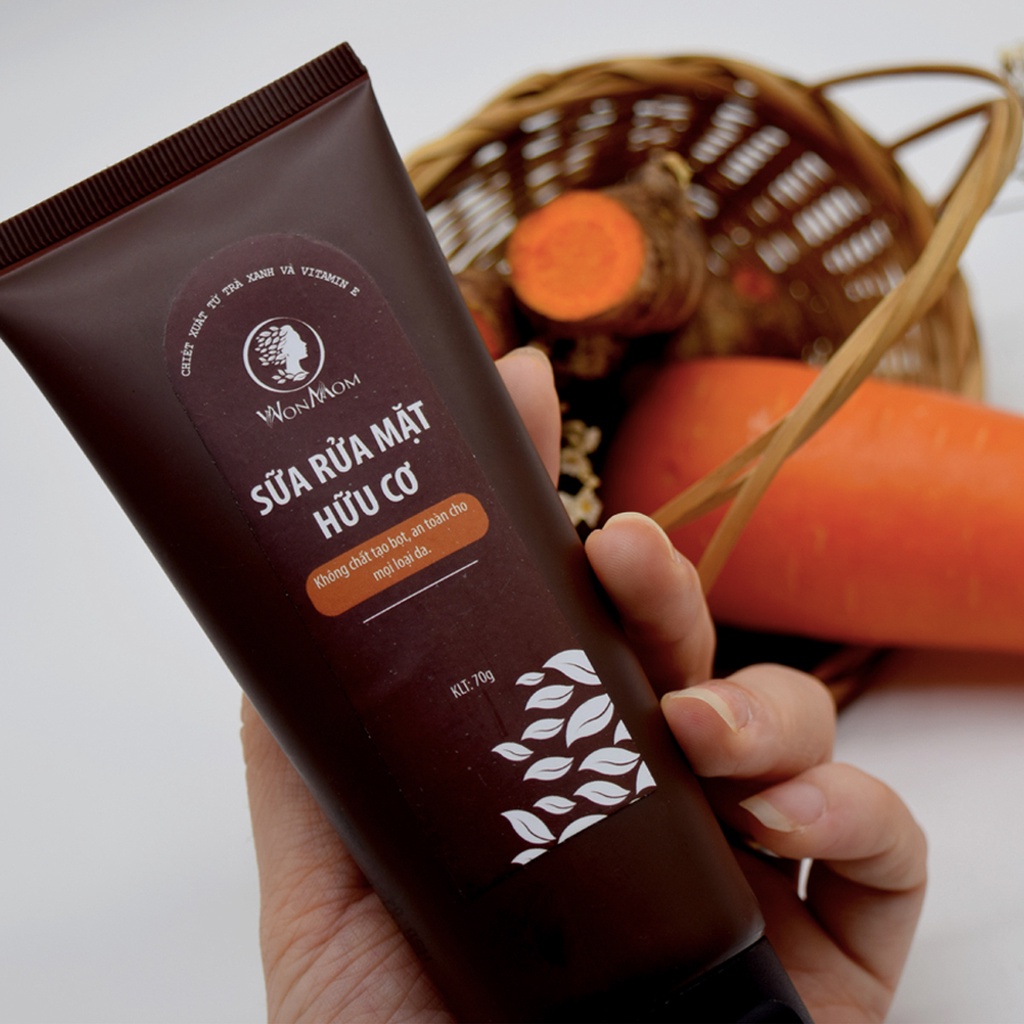 Sữa Rửa Mặt Hữu Cơ Ngăn Ngừa Mụn, Sáng Da Wonmom 70g cho mẹ