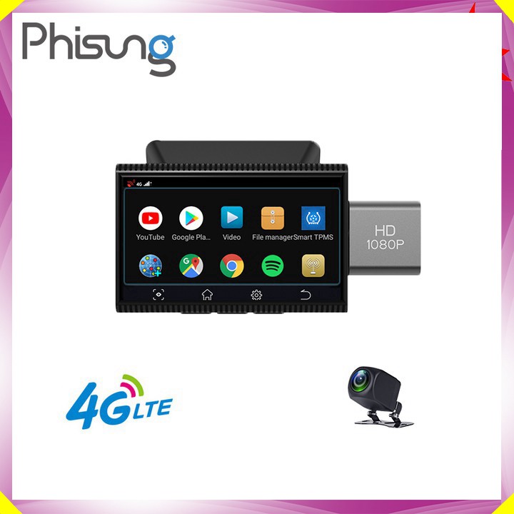 Camera hành trình thương hiệu cao cấp Phisung K11 - Android 4G, Wifi, 3 inch - Hàng Nhập Khẩu Chính Hãng