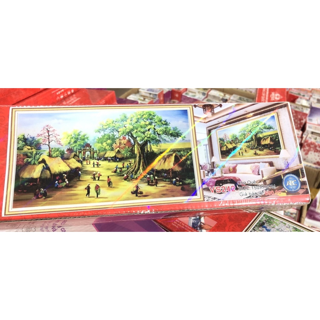 Tranh Đính Đá Phong Cảnh Chợ Quê- Làng Quê Vs241,Vs242,Vs243,Lv3505,Lv3506