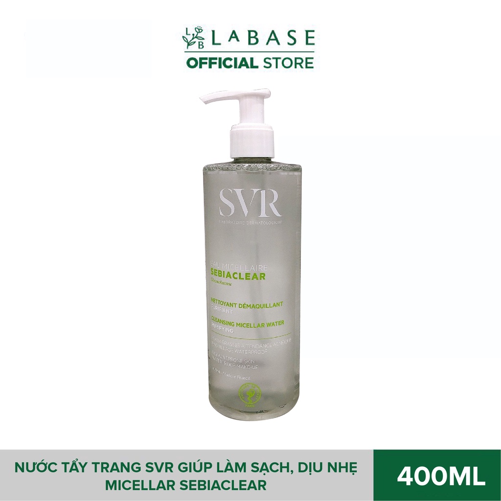 Nước tẩy trang SVR giúp làm sạch, dịu nhẹ Micellar Sebiaclear Chai 400ml