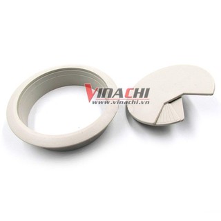Nắp luồn dây điện tròn màu trắng đục - 1 cái