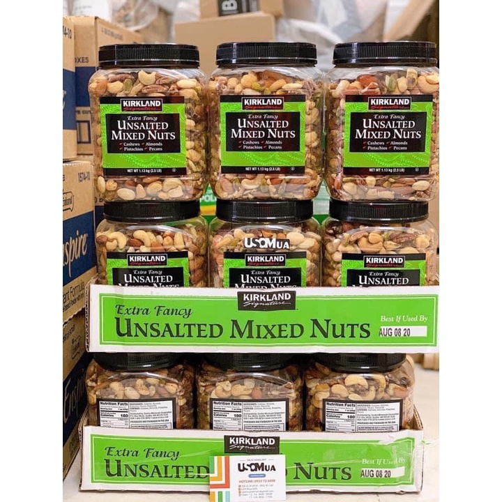 Hạt hỗn hợp Unsalted Mixed Nuts Kirkland 1.13kg