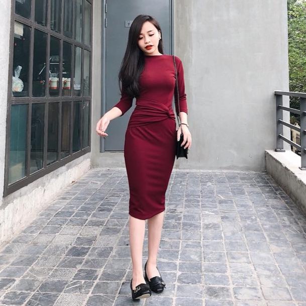 đầm ôm nữ xoắn eo