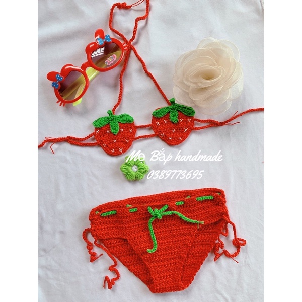 Bikini đi biển handmade cho bé (ib shop để đặt hàng theo yêu cầu riêng)