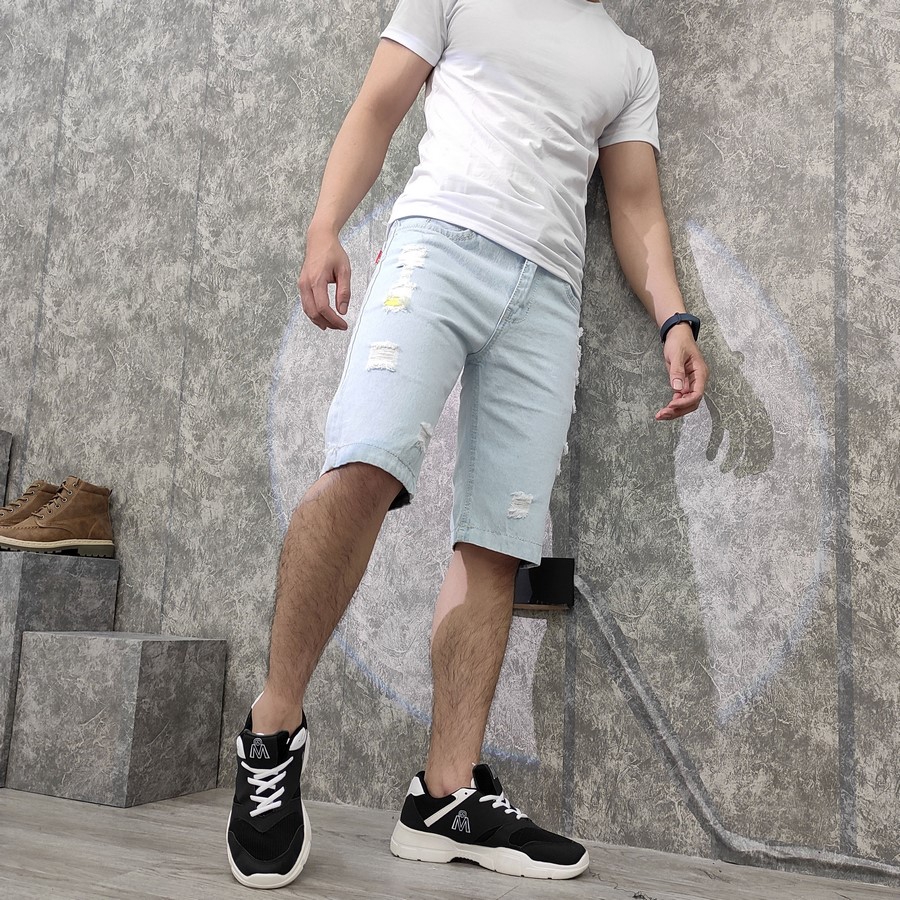 Quần short jeans nam xanh bạc đẹp Q32 MĐ