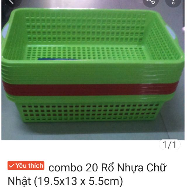 combo 10 Rổ Chữ Nhật 33x22x8 cm