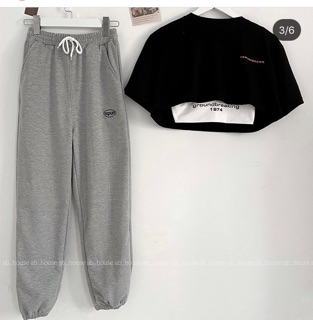 💢Set Bộ Quần Spun + Áo Crop ground Breaking