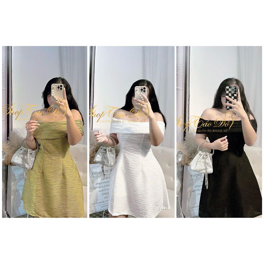 (TÁO ĐỎ BIGSIZE 55-90KG) Đầm Váy Bẹt Vai Sang Chảnh Ôm Body D93 ( ảnh thật shop chụp 100%) 🍎🍎🍎
