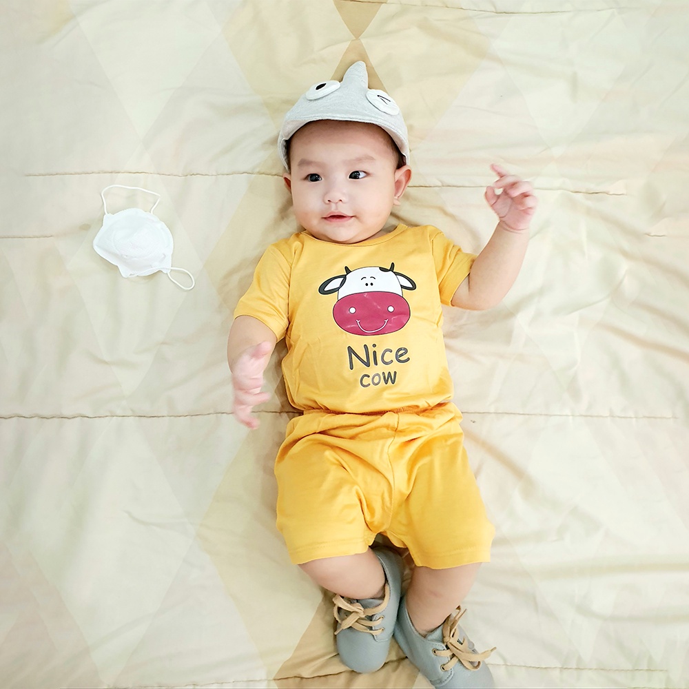 Set Quần Áo Ngắn Tay Cho Bé Toli Cotton Dẻo, Mềm Mịn Thoáng Mát, Co Giãn 4 Chiều