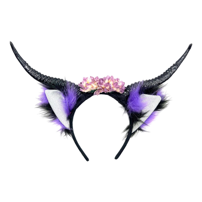 Cài Tóc Hình Sừng Cừu Bằng Oxi Nhân Tạo Hóa Trang Halloween