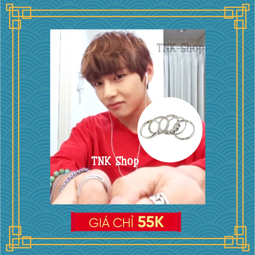 Set 5 chiếc nhẫn giống BTS V