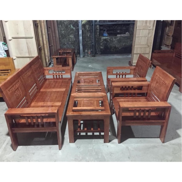 Bộ bàn ghế / sofa góc đối gỗ Sồi