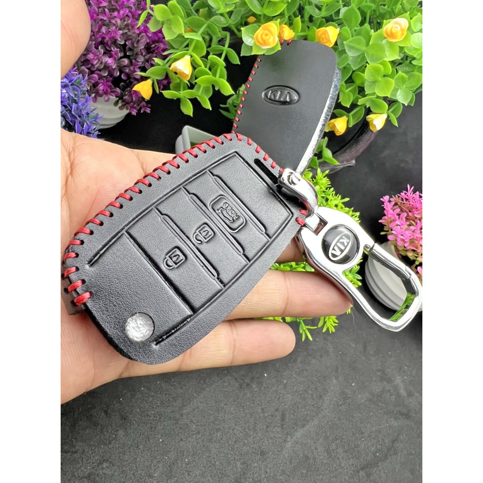 Bao da khóa Xe Kia Soluto, k3,sorento...Bản 3 nút chìa gấp