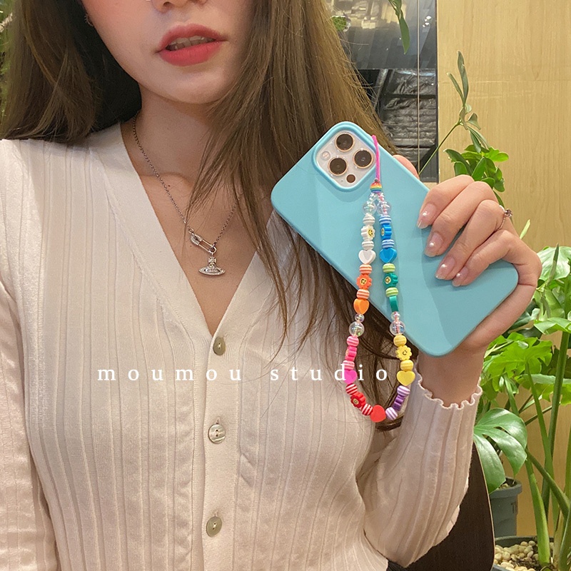 Ốp Điện Thoại Dẻo Họa Tiết Hoa Nhiều Màu Xinh Xắn Kèm Dây Đeo Chống Thất Lạc Tiện Dụng