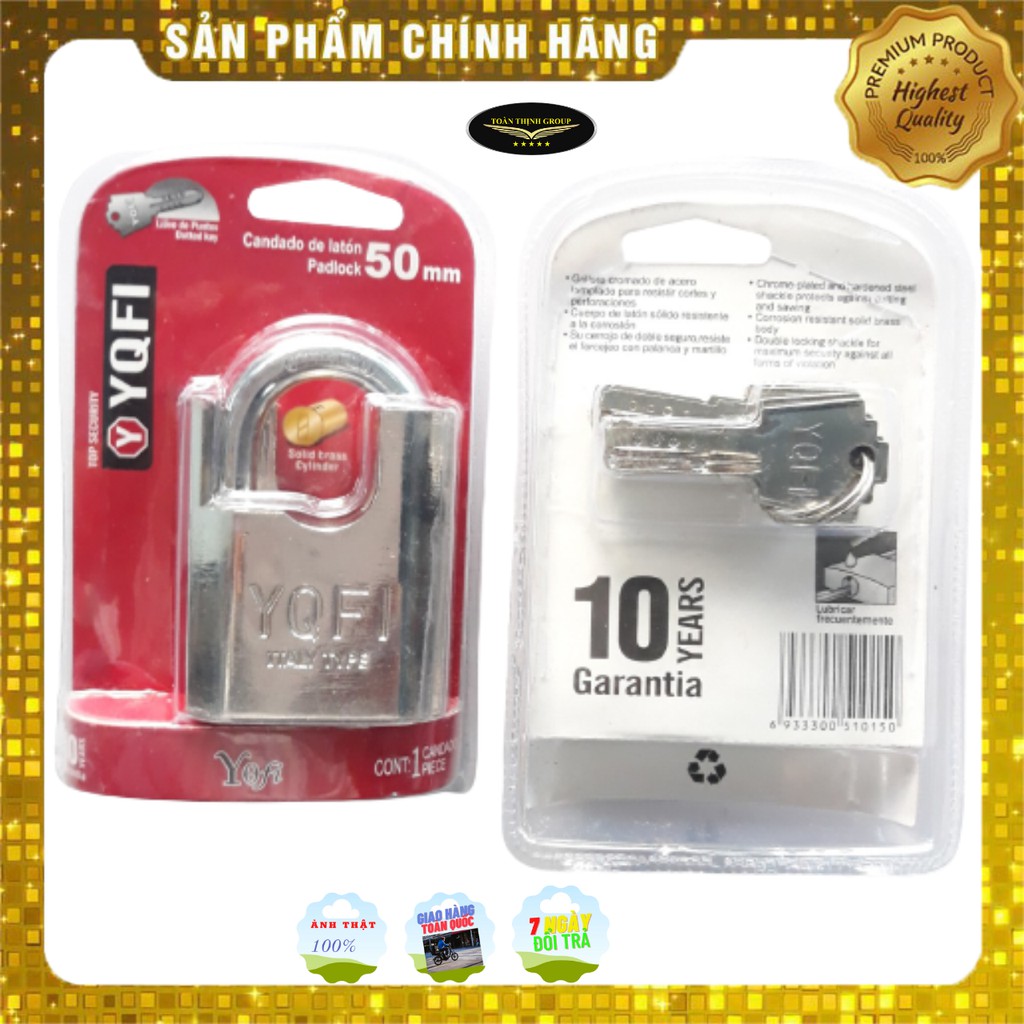 Ổ Khóa Cửa YQFI  Chống Cắt 50mm - 60mm Công Nghệ ITALY Chính Hãng, Chất Liệu Thép Siêu Cứng Siêu Bền