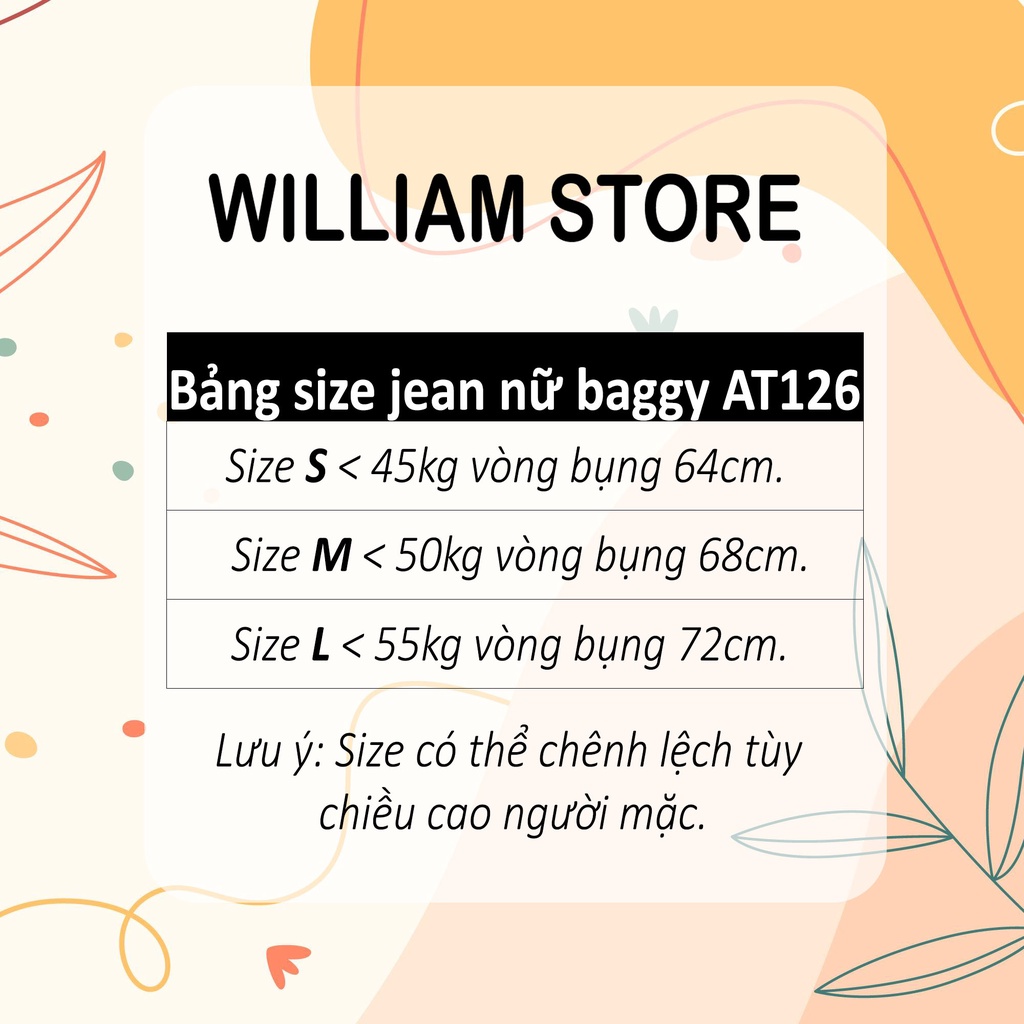 Quần jean nữ baggy ống rộng loang màu cá tính, chất vải Jean Denim dày bền màu William - AT126