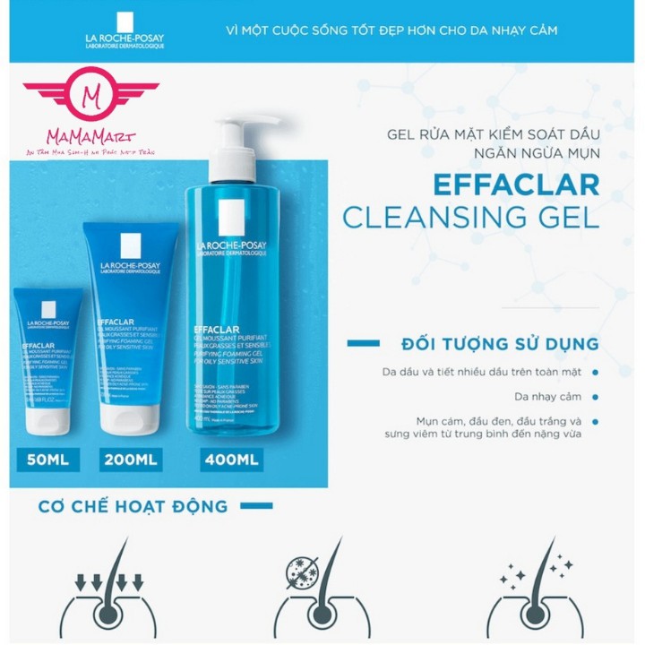 Sữa rửa mặt La Roche Posay Effaclar 400ml -Sữa rửa mặt tạo bọt làm sạch sâu dưỡng trắng cho da dầu da nhạy cảm (Pháp) | BigBuy360 - bigbuy360.vn
